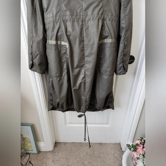 Pile Ou Face Paris Lined Trench/Jacket size 8/T4 | Like New | Muted Green - Picture 11 of 14